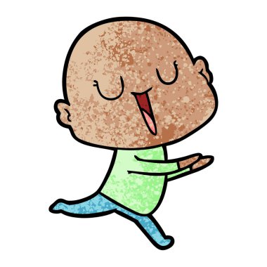 mutlu karikatür kel adam