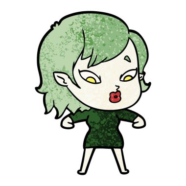 sevimli çizgi vampir kız