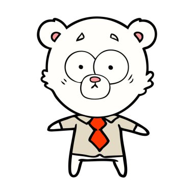 Kutup ayısı gömlek ve kravat karikatür