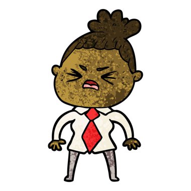 vektör çizim karikatür kızgın kadın