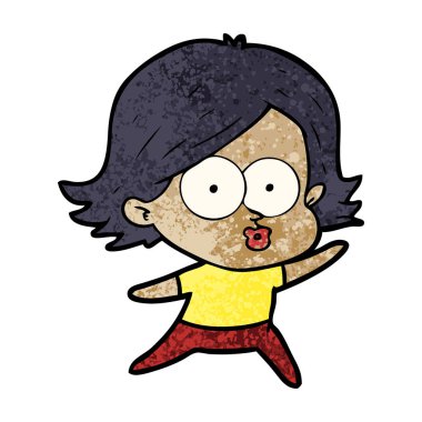 surat asmayı çizgi film kız vektör çizim