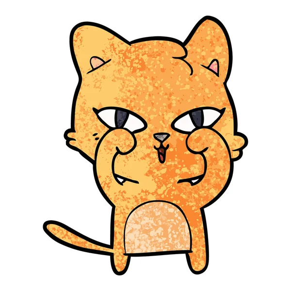 Desenho Animado Gato Esfregando Olhos —  Vetores de Stock