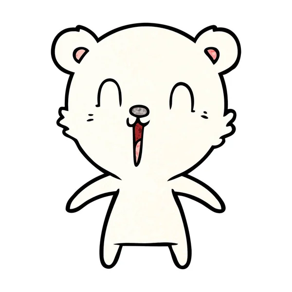 Gelukkig Polar Bear Cartoon — Stockvector