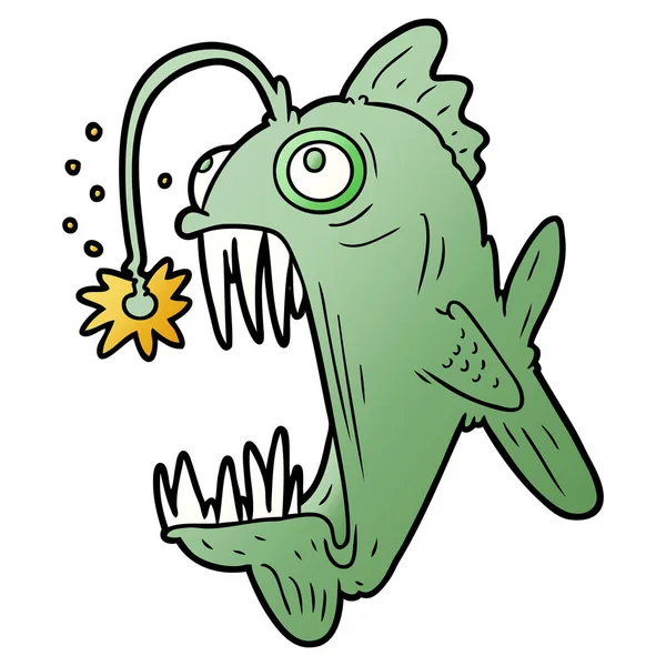 Vektorillustration Tecknad Lantern Fisk — Stock vektor