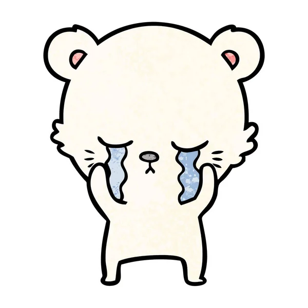 Ilustração Vetorial Choro Urso Polar Desenhos Animados — Vetor de Stock
