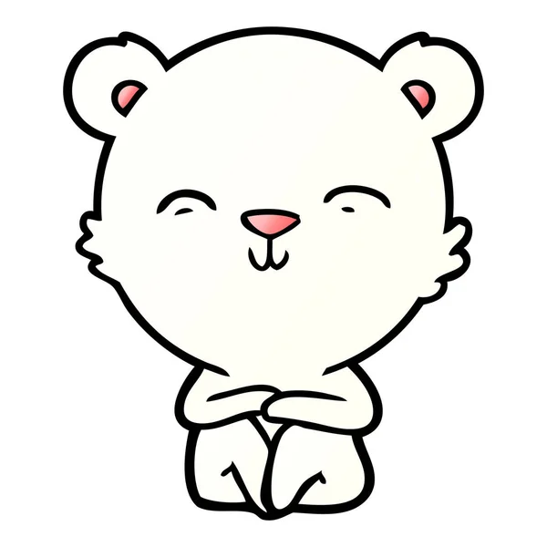 Vector Illustration Polar Bear Cartoon — 스톡 벡터