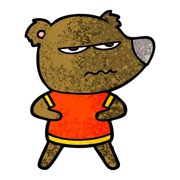 Vektor Illustration Eines Genervten Bären Cartoons — Stockvektor
