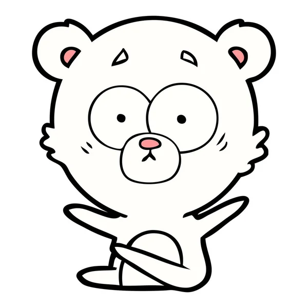 Preocupado Oso Polar Dibujos Animados — Vector de stock