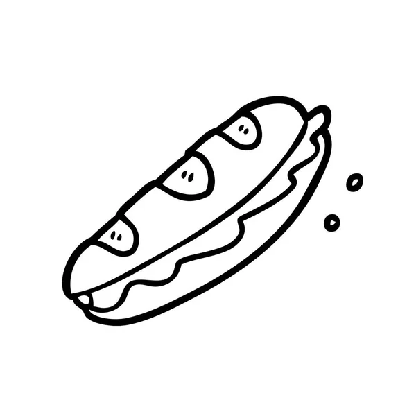 Vectorillustratie Van Sandwich Stripfiguur — Stockvector