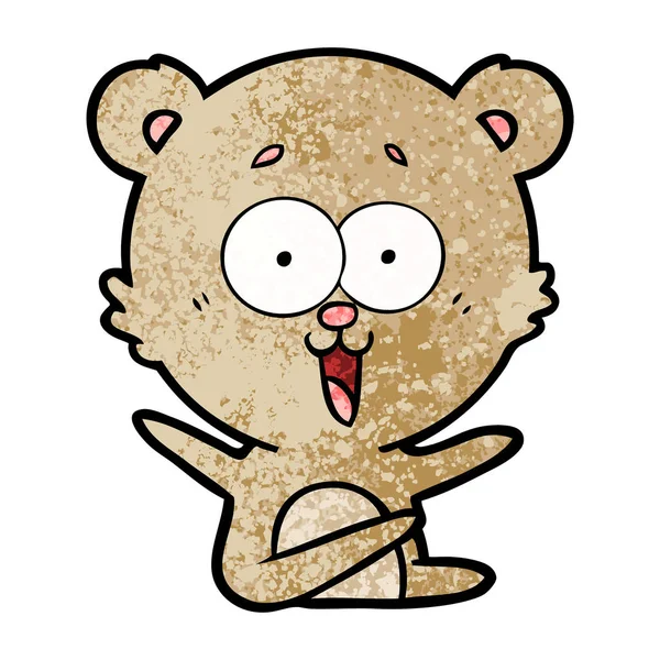 Teddy Bear Cartoon Lachen — Stockvector
