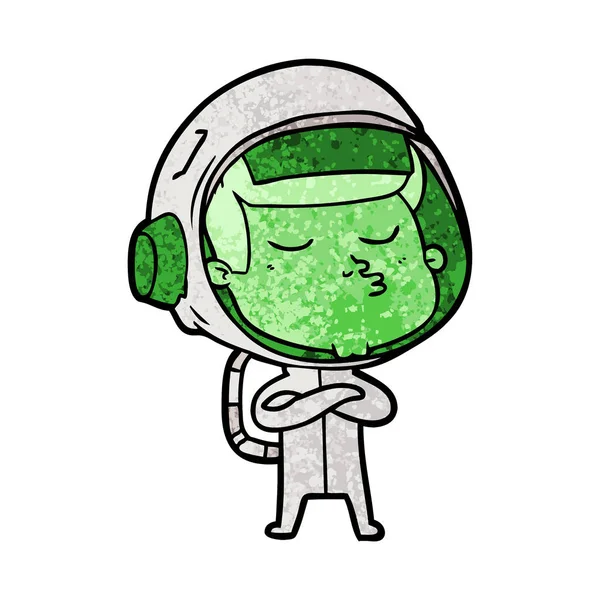 Ilustração Vetorial Astronauta Confiante Dos Desenhos Animados —  Vetores de Stock
