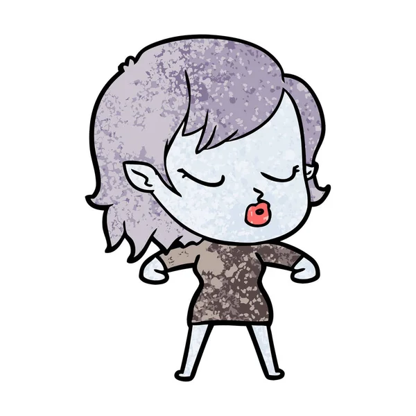 Mignon Dessin Animé Vampire Fille — Image vectorielle