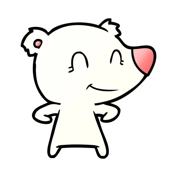 Vector Illustration Polar Bear Cartoon — 스톡 벡터