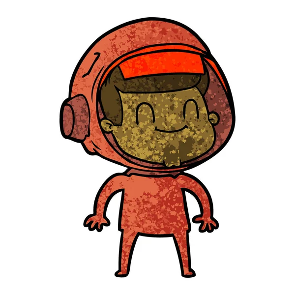 Ilustración Vectorial Del Astronauta Dibujos Animados Feliz — Vector de stock