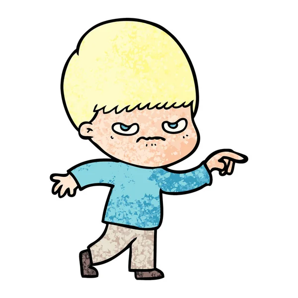Vektorové Ilustrace Zlobí Kreslené Chlapce — Stockový vektor