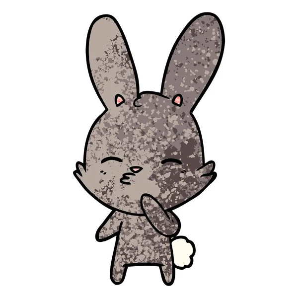 Vektorové Ilustrace Zvědavý Bunny Karikatura — Stockový vektor