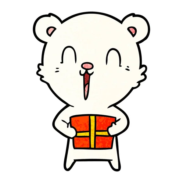 Gelukkig Polar Bear Cartoon — Stockvector