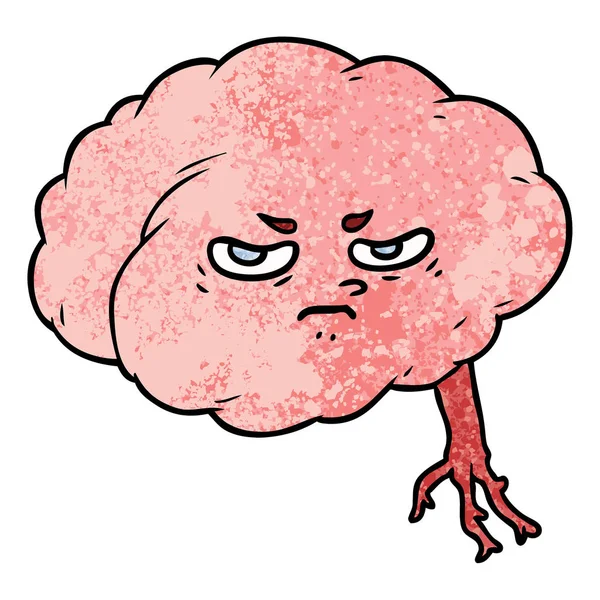 Vector Ilustración Dibujos Animados Cerebro — Archivo Imágenes Vectoriales