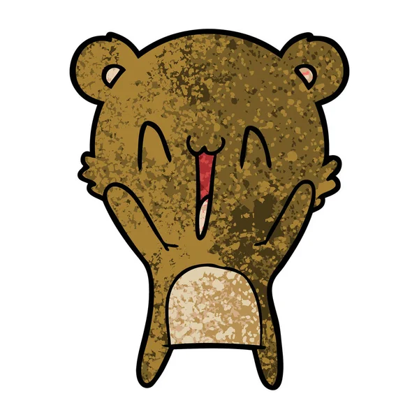 Vectorillustratie Van Happy Bear Cartoon — Stockvector