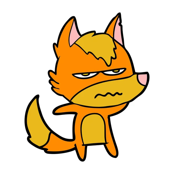 愤怒的狐狸卡通人物 — 图库矢量图片