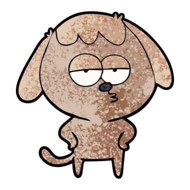 sıkılmış vektör çizim karikatür köpek