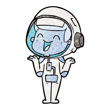 mutlu karikatür astronot vektör çizim