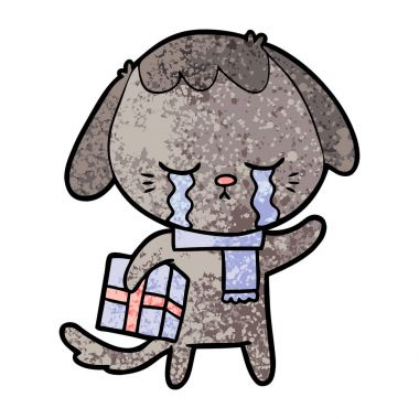 vektör çizim karikatür ağlayan köpek