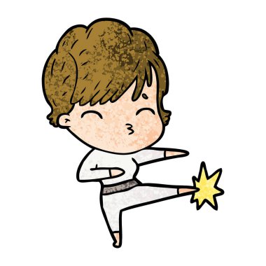 vektör çizim karikatür kadın düşünme