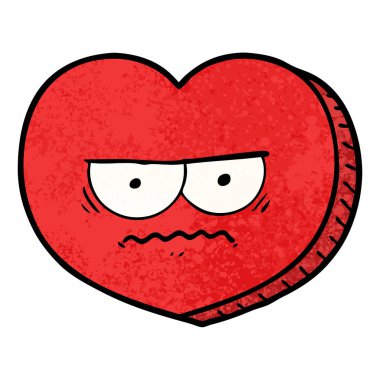Karikatür kalp çiziminin vektör çizimi