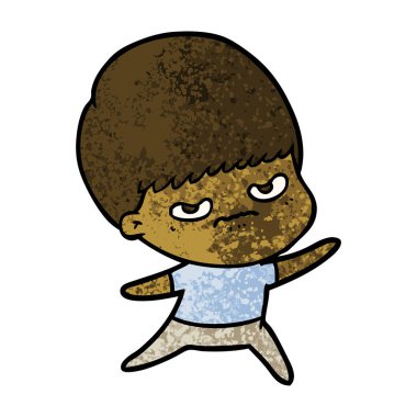 Vektör çizim karikatür kızgın çocuk