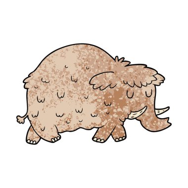 vektör çizim karikatür mamut