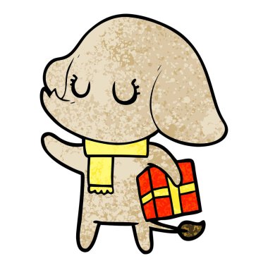 sevimli çizgi fil hediye ile