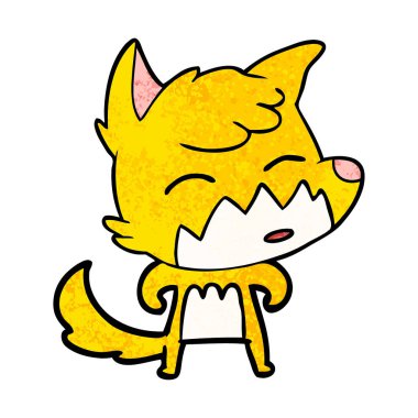 Tilki çizgi film karakteri vektör çizim