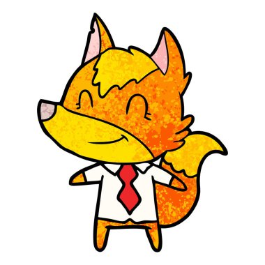 Tilki çizgi film karakteri vektör çizim