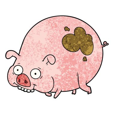 Çizgi film domuzunun vektör çizimi