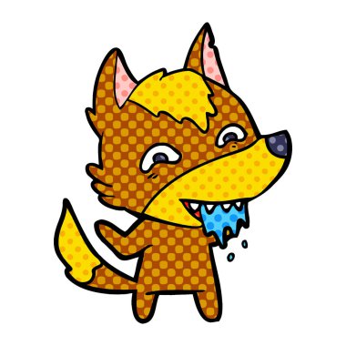 Tilki çizgi film karakteri vektör çizim