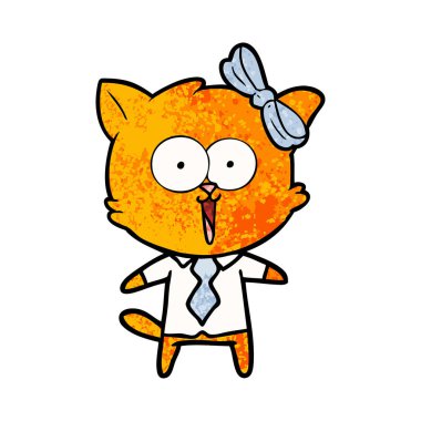 Çizgi film kedisinin vektör çizimi