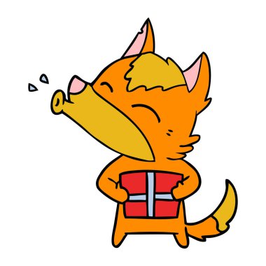 Tilki çizgi film karakteri ile hediye