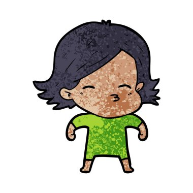 Çizgi filmdeki kadının vektör çizimi