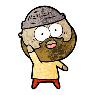 sakallı adam kadar elini tutarak çizgi film