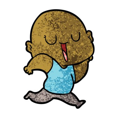 mutlu karikatür kel adam