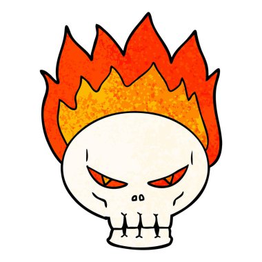 vektör çizim karikatür kafatası