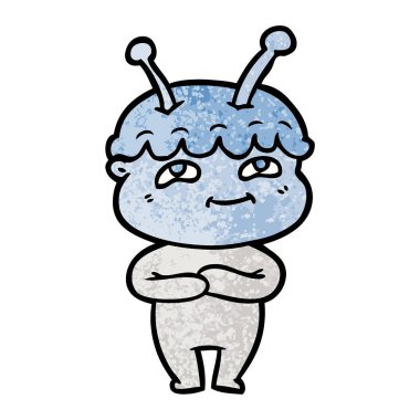 Dostu karikatür spaceman vektör çizim