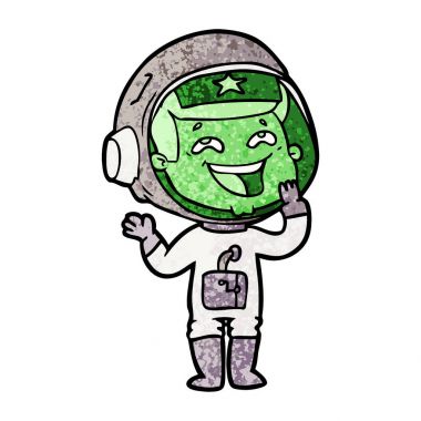 vektör çizim karikatür gülen astronot