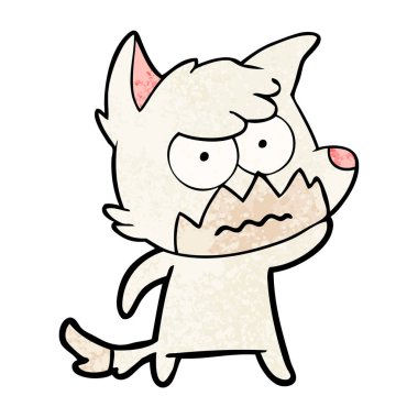 vektör çizim karikatür rahatsız fox