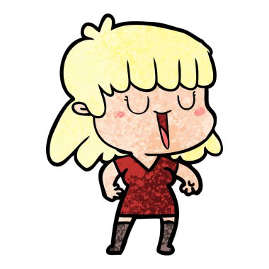 Çizgi filmdeki kadının vektör çizimi