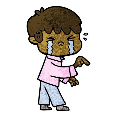 çocuk çizgi film ağlama vektör çizim