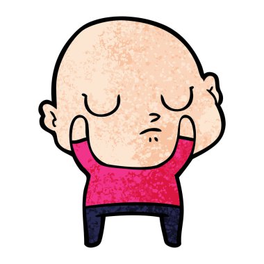 vektör çizim karikatür kel adam