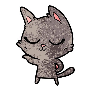 Sakin karikatür kedi vektör çizim