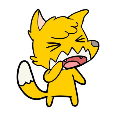 Tilki çizgi film karakteri vektör çizim